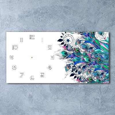 Horizontale Uhr Pfauenfedern