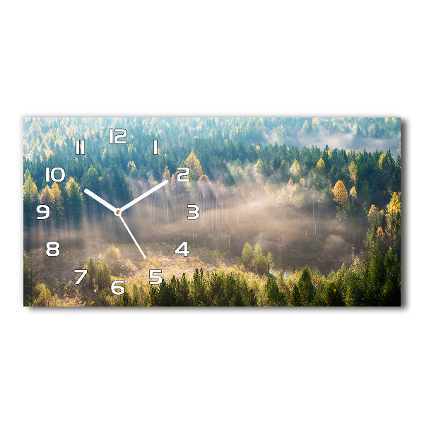 Horizontale Uhr Nebel im Wald