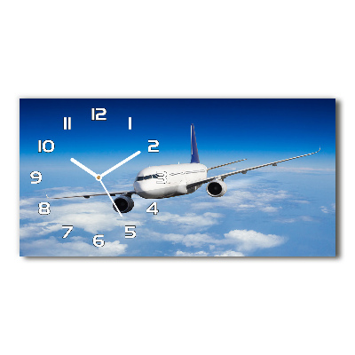 Moderne wanduhr Ein Flugzeug in der Luft