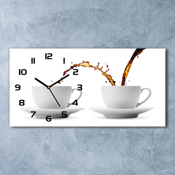 Moderne wanduhr Kaffee eingeschenkt