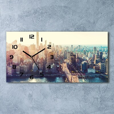 Horizontale Uhr New York aus der Vogelperspektive