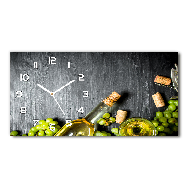 Moderne wanduhr Weißwein und Früchte