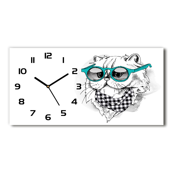 Moderne wanduhr Katze mit Brille