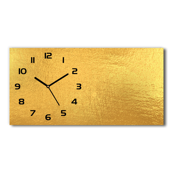 Horizontale Uhr Goldfolienhintergrund