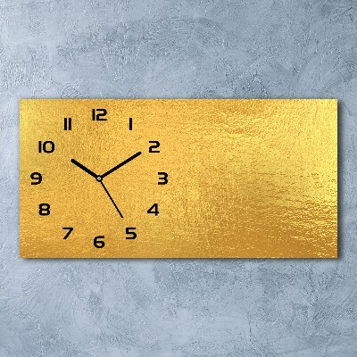 Horizontale Uhr Goldfolienhintergrund