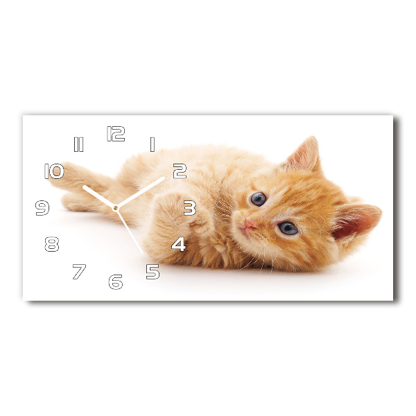 Horizontale Uhr Ingwerkatze