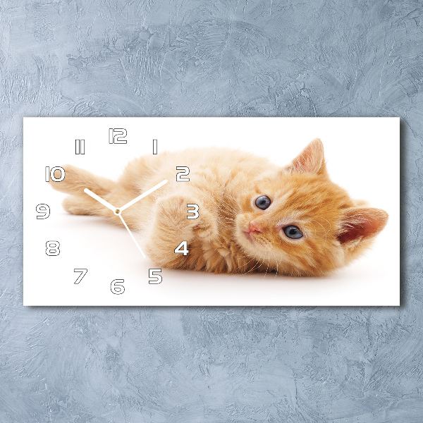 Horizontale Uhr Ingwerkatze