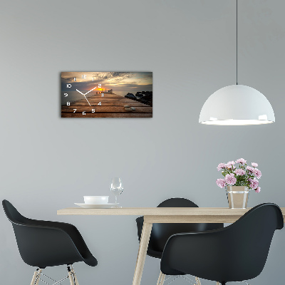 Moderne wanduhr Holzsteg