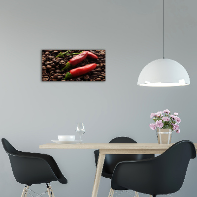 Moderne wanduhr Chili und Kaffee
