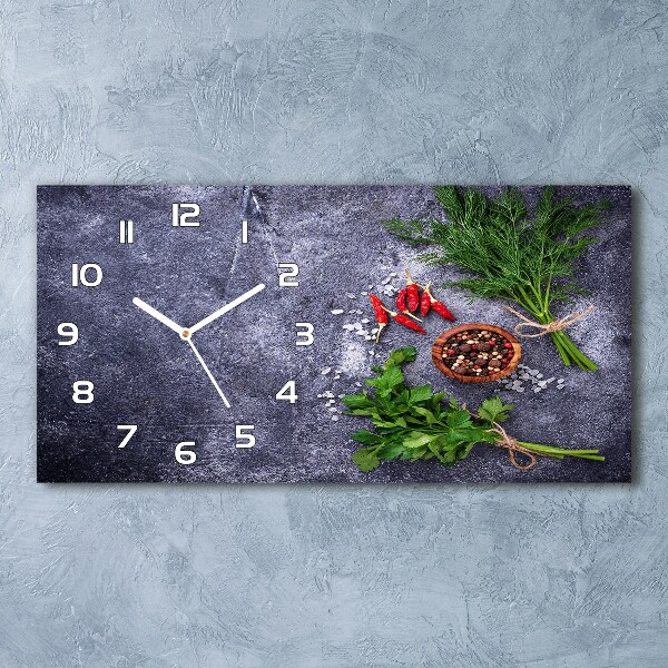 Moderne wanduhr Kräuter und Gewürze