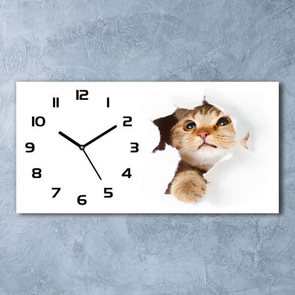 Moderne wanduhr Katze im Loch