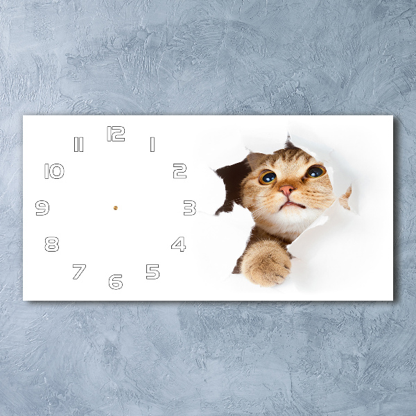 Moderne wanduhr Katze im Loch