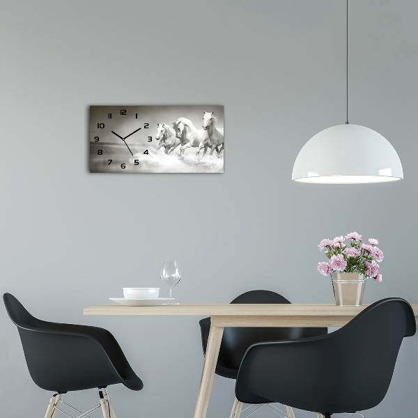 Glasuhr Weiße Pferde