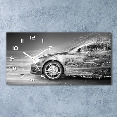Horizontale Uhr Ein rasendes Auto