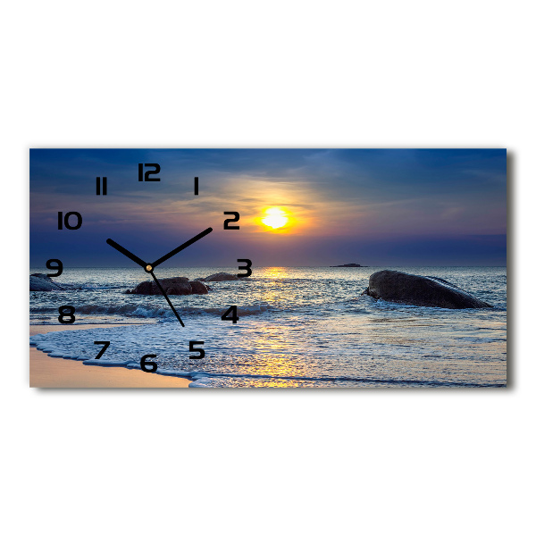 Moderne wanduhr Sonnenuntergang am Meer