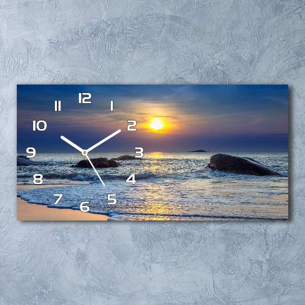 Moderne wanduhr Sonnenuntergang am Meer