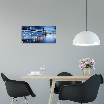 Moderne wanduhr Beleuchtete Brücke