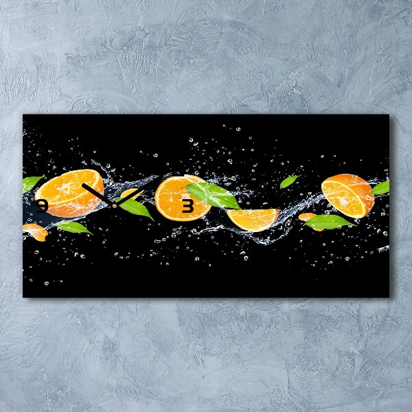 Glasuhr Orangen und Wasser