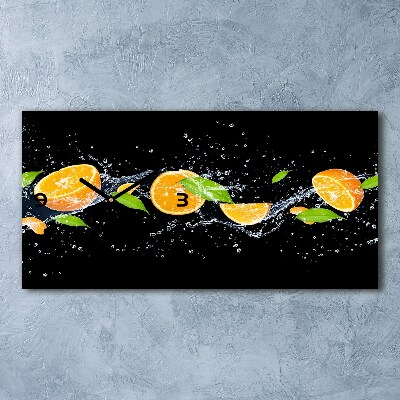 Glasuhr Orangen und Wasser