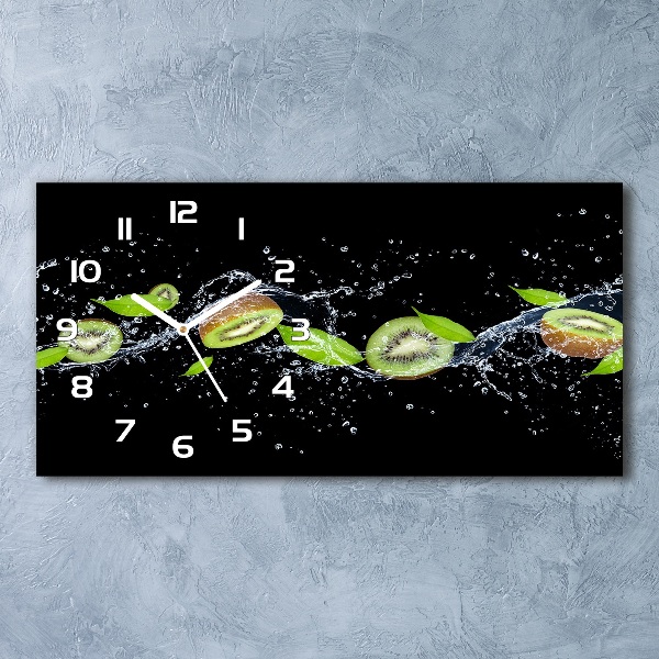 Glasuhr Kiwi und Wasser