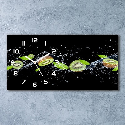 Glasuhr Kiwi und Wasser
