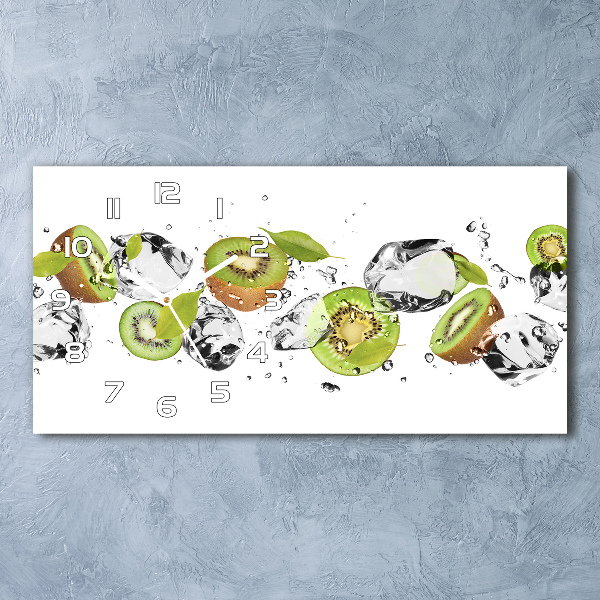 Horizontale Uhr Kiwi und Wasser