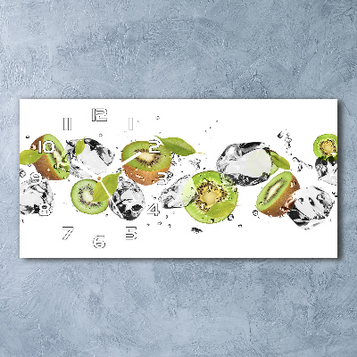 Horizontale Uhr Kiwi und Wasser