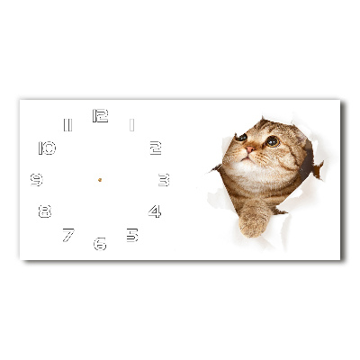 Horizontale Uhr Katze
