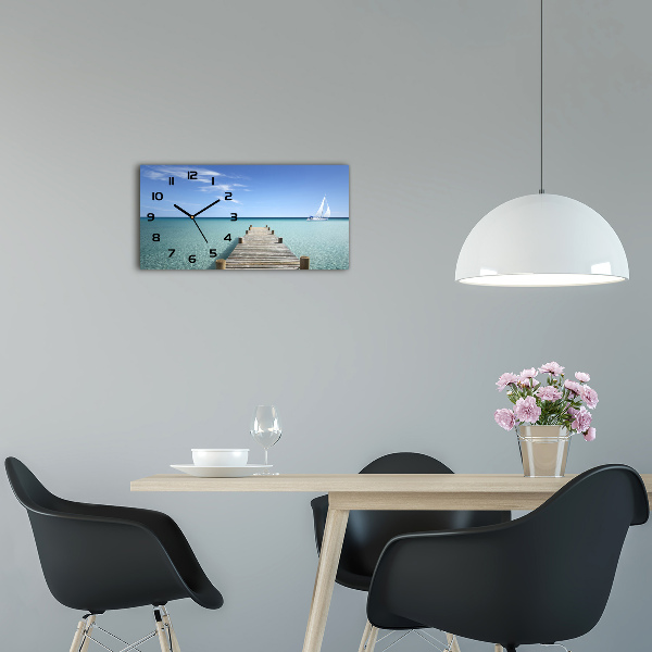 Horizontale Uhr Holzsteg
