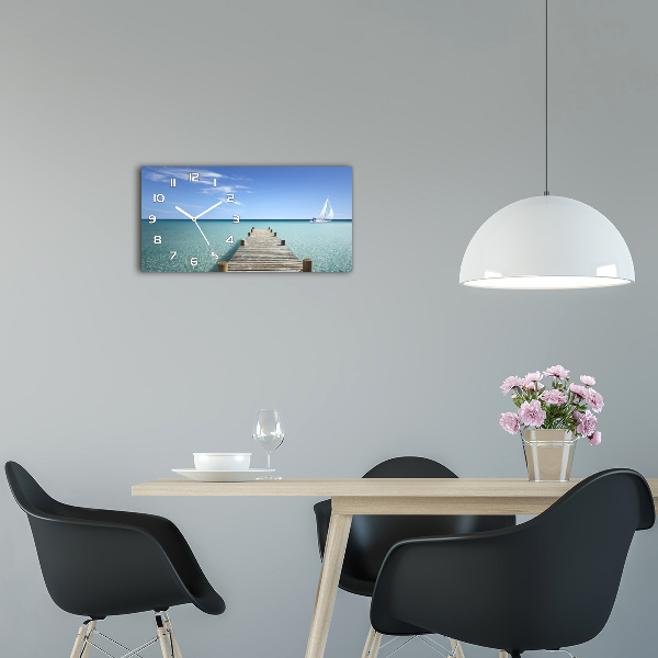 Horizontale Uhr Holzsteg