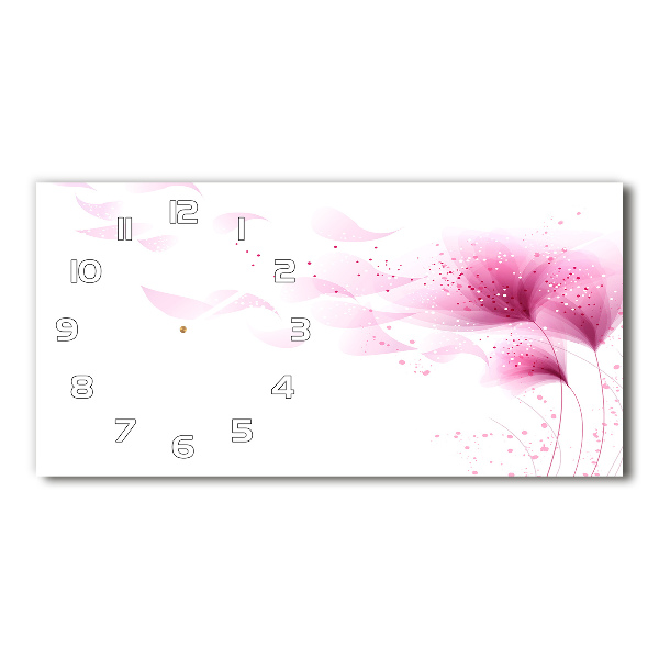 Horizontale Uhr Rosa Blume