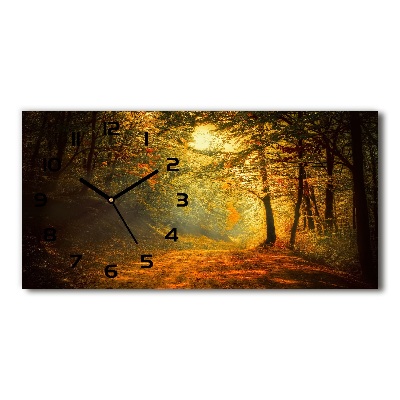 Moderne wanduhr Wald im Herbst