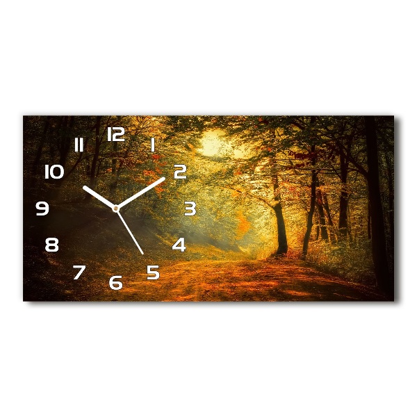 Moderne wanduhr Wald im Herbst