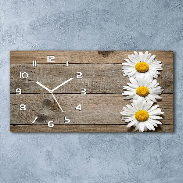 Moderne wanduhr Gänseblümchenholz