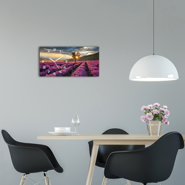 Horizontale Uhr Lavendelfeld
