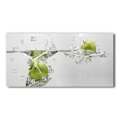 Horizontale Uhr Ein Apfel unter Wasser