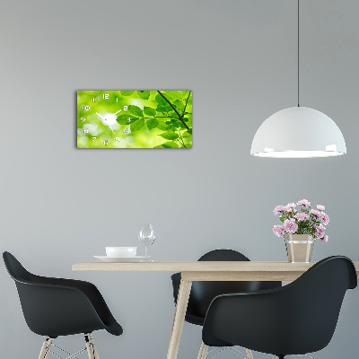 Moderne wanduhr Grüne Blätter