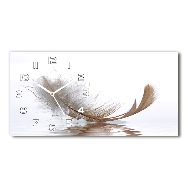 Horizontale Uhr Eine Feder auf dem Wasser
