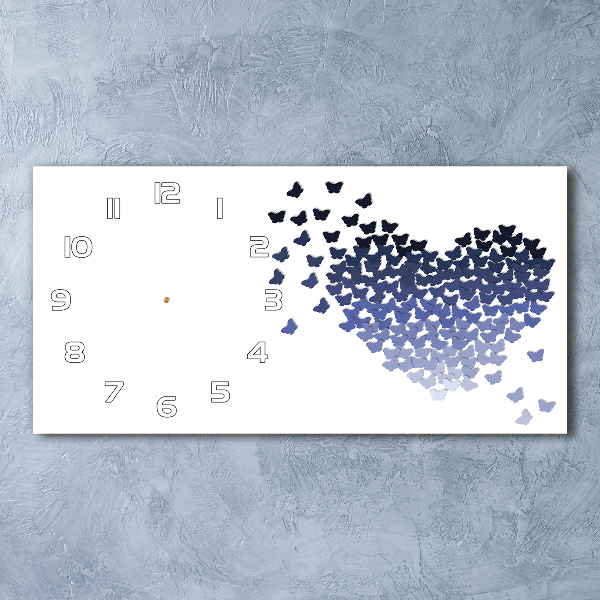 Moderne wanduhr Herz aus Schmetterlingen