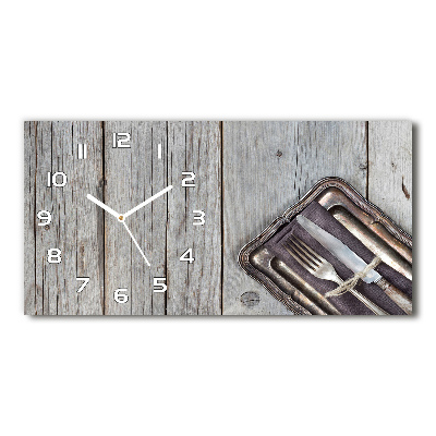 Moderne wanduhr Besteck auf Brettern
