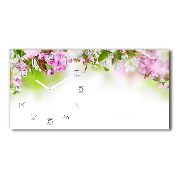 Moderne wanduhr Frühlingsblumen