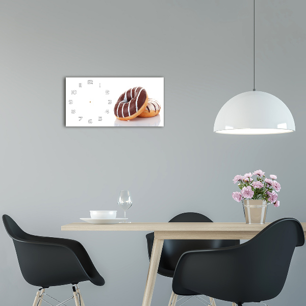 Moderne wanduhr Schokoladen-Donuts
