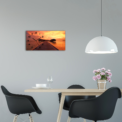 Moderne wanduhr Bungalows auf den Malediven