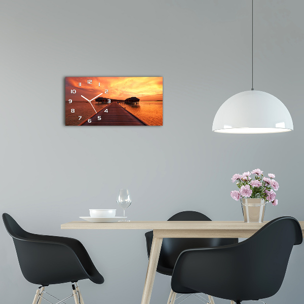 Moderne wanduhr Bungalows auf den Malediven