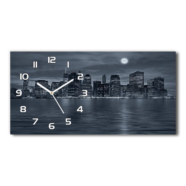 Moderne wanduhr New York bei Nacht