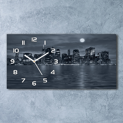 Moderne wanduhr New York bei Nacht