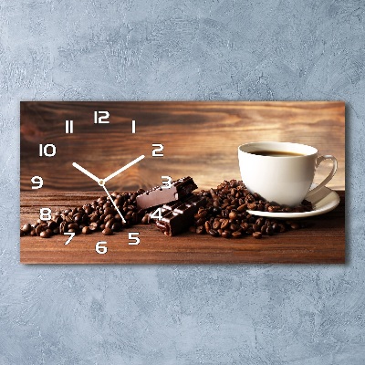 Horizontale Uhr Kaffee und Schokolade