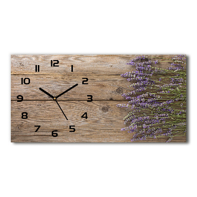 Horizontale Uhr Lavendel auf Holz
