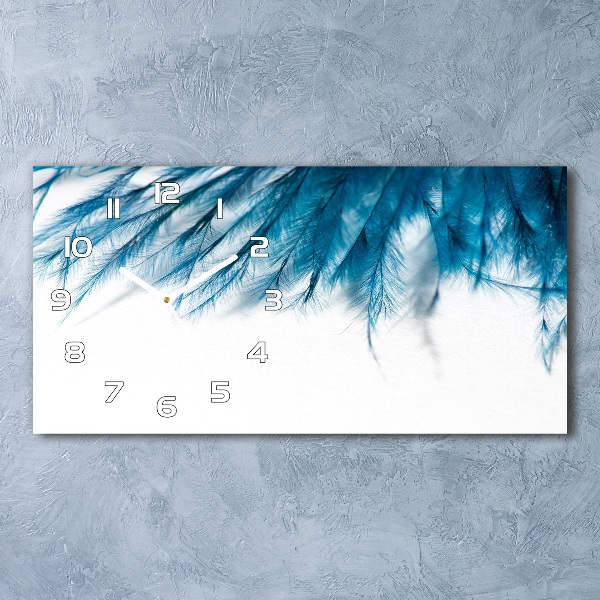 Horizontale Uhr Blaue Federn