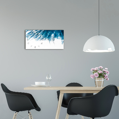 Horizontale Uhr Blaue Federn